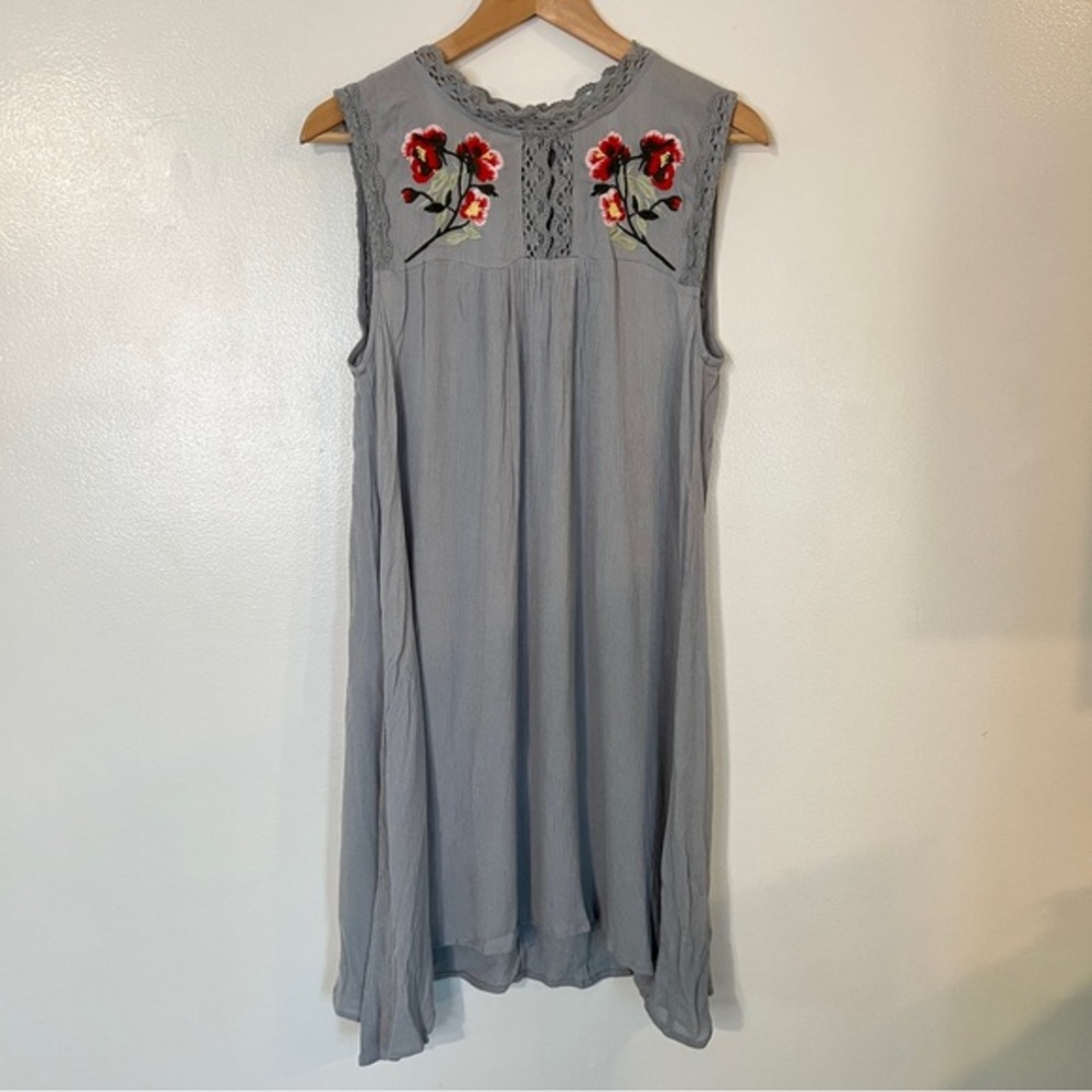 Umgee Floral‎ Embroidered Tunic Shift Dress